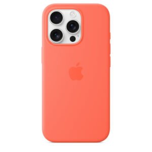 iphone 16 pro silicone case with magsafe tangerine
